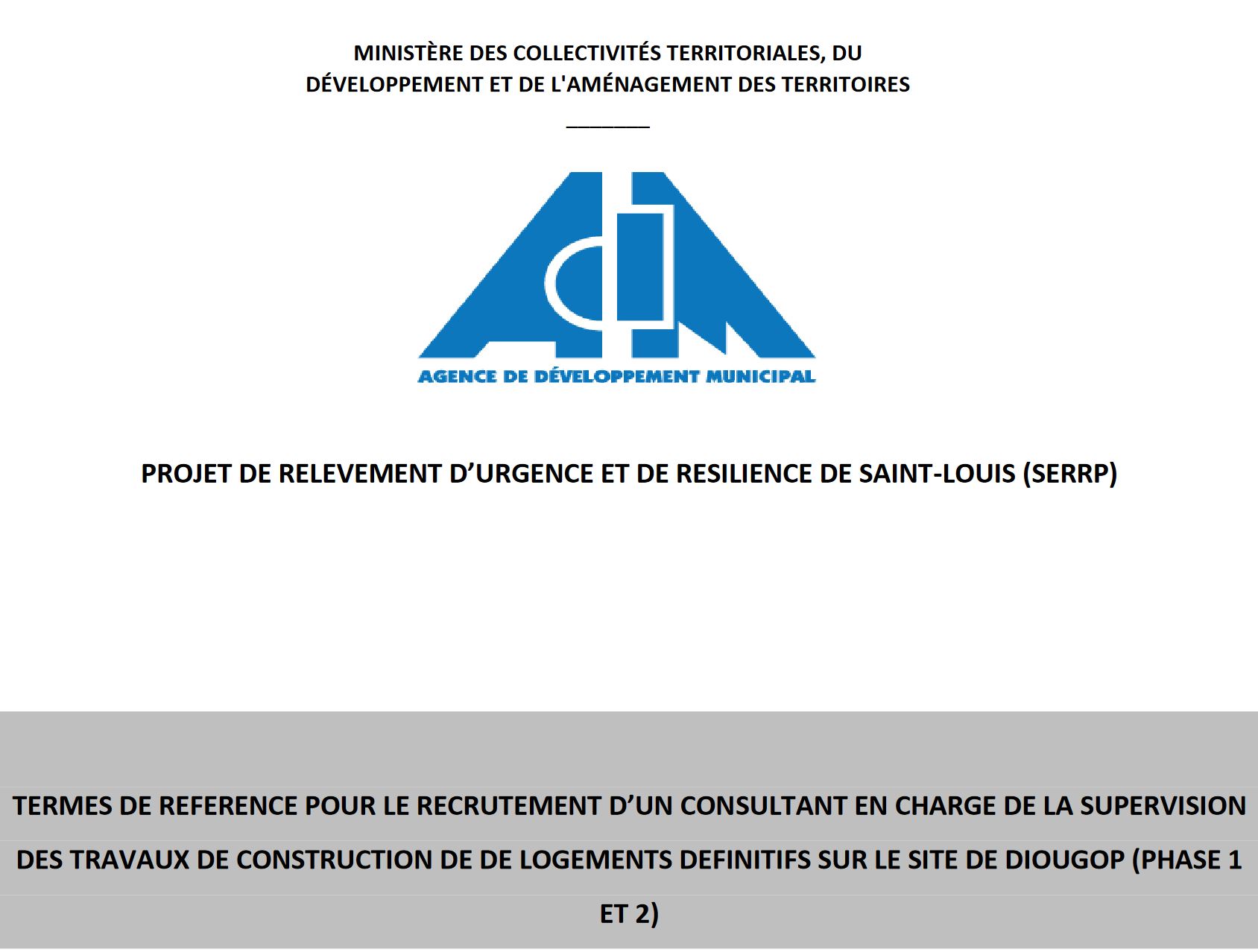 SERRP TDRs Supervision logement Saint Louis